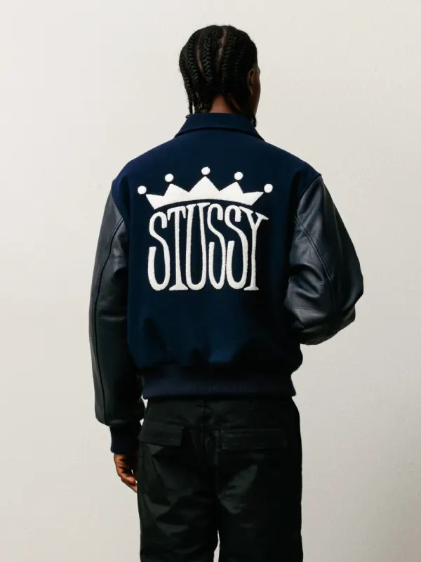 Stussy King Varsity Jacket Navy & Black