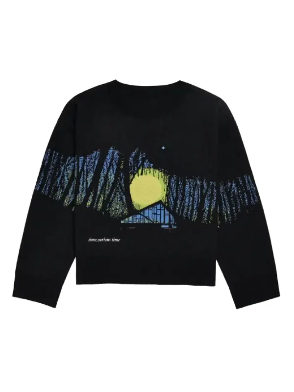 Taylor Swift Folklore Album Cabin Sweater Black