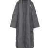 The North Face x Skims Nuptse Wrap Grey Parka Coat