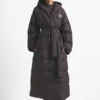 The North Face x Skims Nuptse Wrap Hooded Puffer Coat Brown
