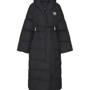 The North Face x Skims Nuptse Wrap Parka Coat Black