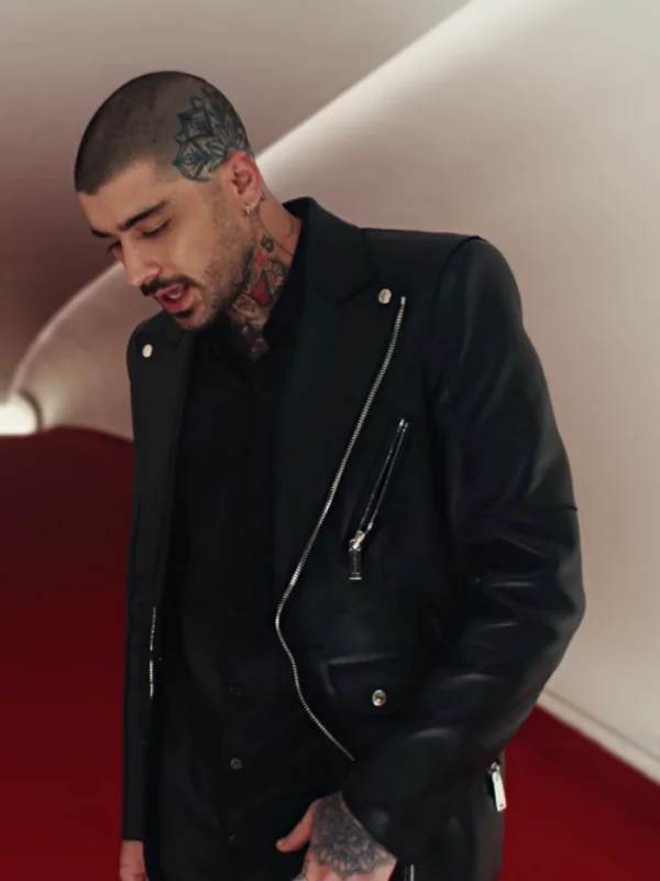 Zayn Malik Eyes Closed Black Leather Jacket