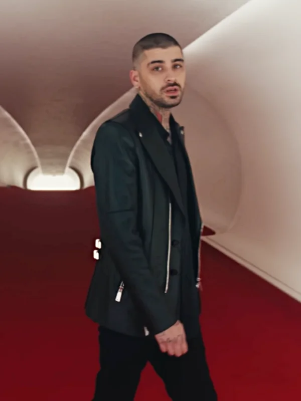 Zayn Malik Eyes Closed Leather Blazer