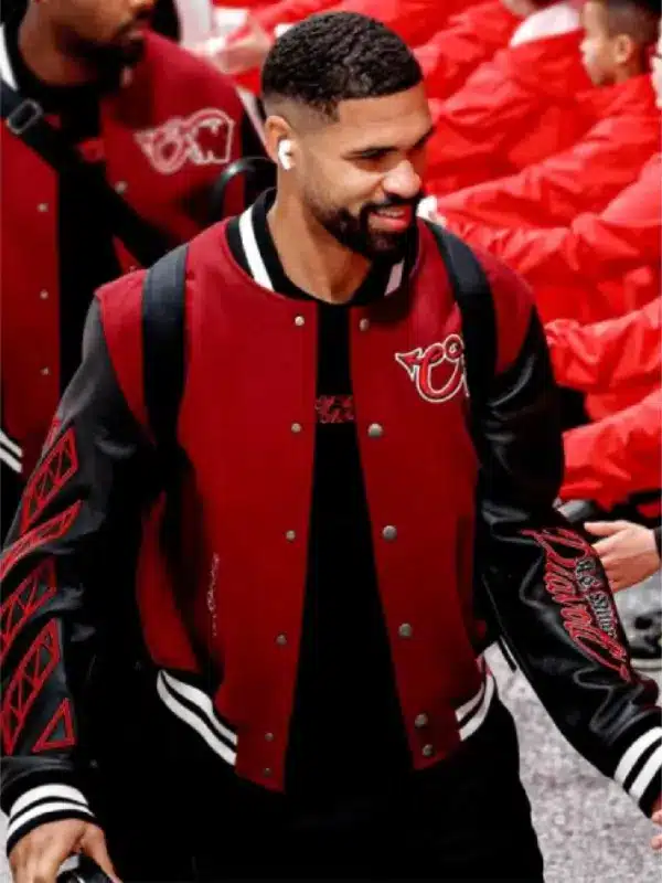AC Milan x Off-White Ruben Loftus-Cheek Varsity Maroon Jacket