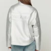 Chrome Hearts 2025 The Racer Front Zip 115 Embossed Silver Metallic Leather Jacke