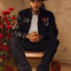 Derrick Rose Chicago Bulls Retirement Black Letterman Jacket