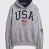 Gap Team USA Heavyweight Oversized Hoodie Grey