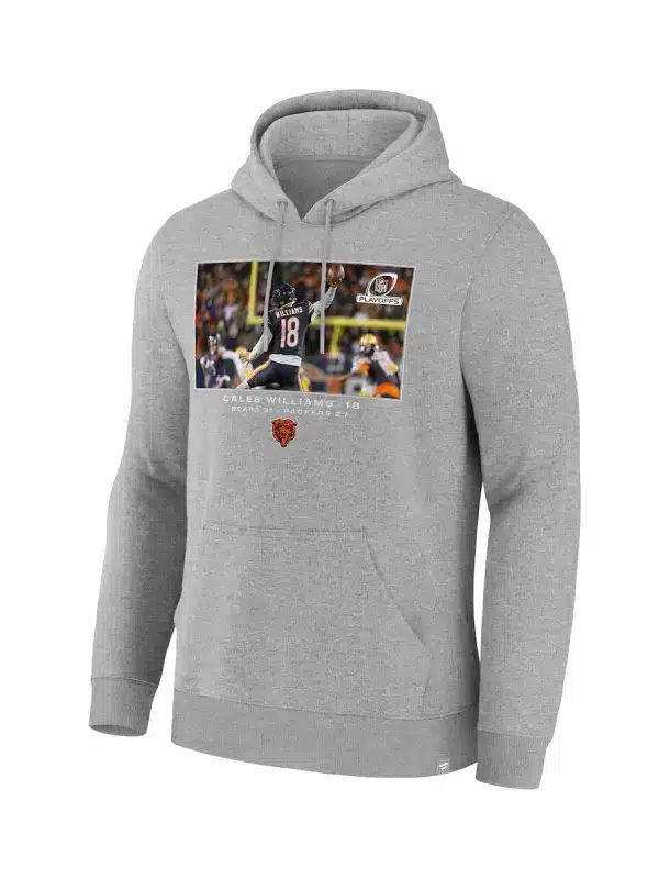 Men's Chicago Bears Caleb Williams Gray NFL Flash Features Wild Card Hoodie