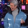 New Year's Eve Andy Cohen Blue Puffer Jacket