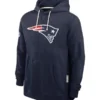 Nike Navy Blue New England Patriots 2025 Sideline Club Pullover Fleece Hoodie