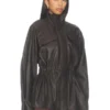 Oversized Mendoza Brown Leather Jacket