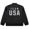 Team USA Coach Snoop Black Satin Bomber Jacket