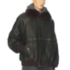 The Oversized Leather Bomber With Faux Fur Collar