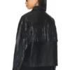 Womens Fringe Oversized Leather Jacket