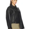 Womens Millie Black Leather Oversized Jacket