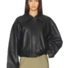 Womens Millie Oversized Black Leather Jacket