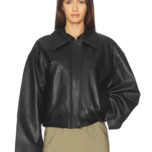 Womens Millie Oversized Black Leather Jacket