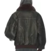 Women's Oversized Faux Fur Collar Leather Bomber Jacket