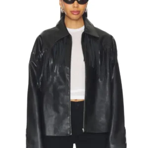 Womens Oversized Fringe Leather Jacket