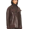 Womens Oversized Moto Leather Jacket