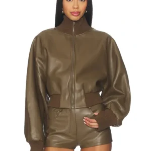 Womens Oversized Turtleneck Bomber Jacket