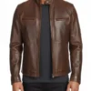 Classic Men Antique Brown Leather Jacket