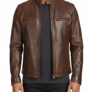 Classic Men Antique Brown Leather Jacket