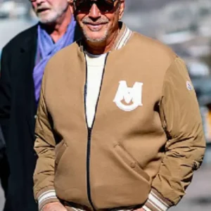 Kevin Costner Varsity Jacket Brown