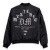 Men's Black Dominik Mysterio Civil Regime Satin Full-Zip Bomber Jacket