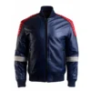 Men's Slim Fit Blue Bomber Leather Jacket