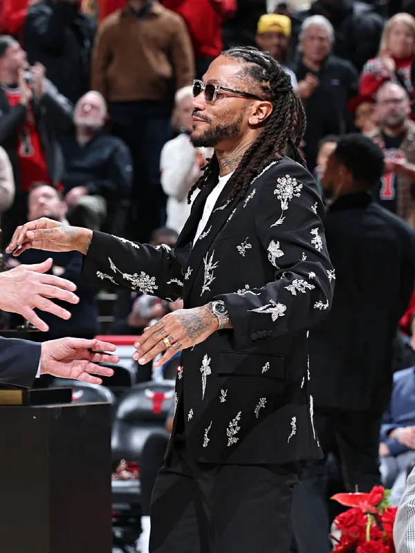 Retirement Ceremony Derrick Rose Black Coat