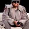 Super Bowl LX Halftime Show Bad Bunny Grey Fur Coat
