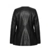 Women’s Black Flared Leather Jacket - Image 2