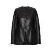 Women’s Black Flared Leather Jacket