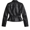 Women’s Slim Fit Black Leather Moto Jacket - Image 2