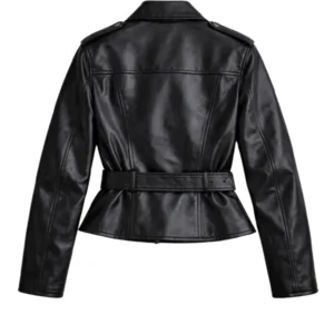 Alternative view of Women’s Slim Fit Black Leather Moto Jacket