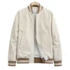 Men’s Beige Varsity Bomber Jacket