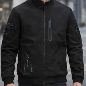 Men’s Black Techwear Bomber Jacket