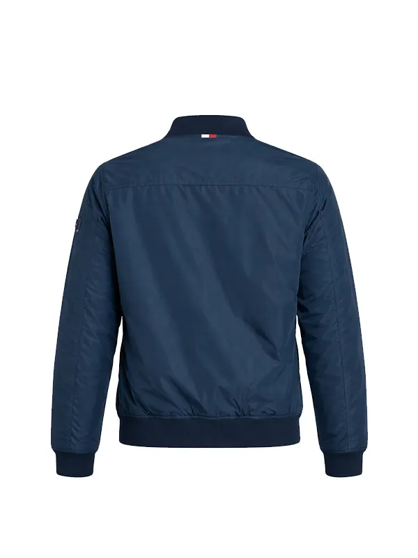 Mens Navy Padded Bomber Jacket - Image 2