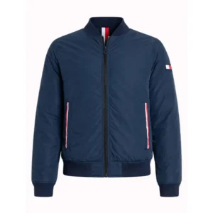 Mens Navy Padded Bomber Jacket