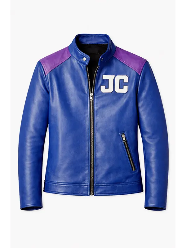 Mortal Kombat 2 Johnny Cage Blue Leather Jacket