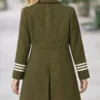 Women’s Olive Green Military Double Breasted Coat - Image 2