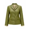 Olive Leather Blazer Jacket