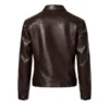Travis Kelce Dark Brown Leather Jacket - Image 3