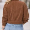 Women’s Brown Corduroy Cropped Jacket - Image 2
