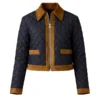 Women’s Cropped Quilted Denim Jacket
