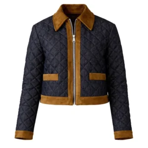 Women’s Cropped Quilted Denim Jacket