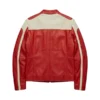 Women’s Retro Red Cafe Racer Leather Jacket - Image 4