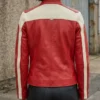 Women’s Red Leather Moto Jacket