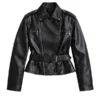 Women’s Slim Fit Black Leather Moto Jacket